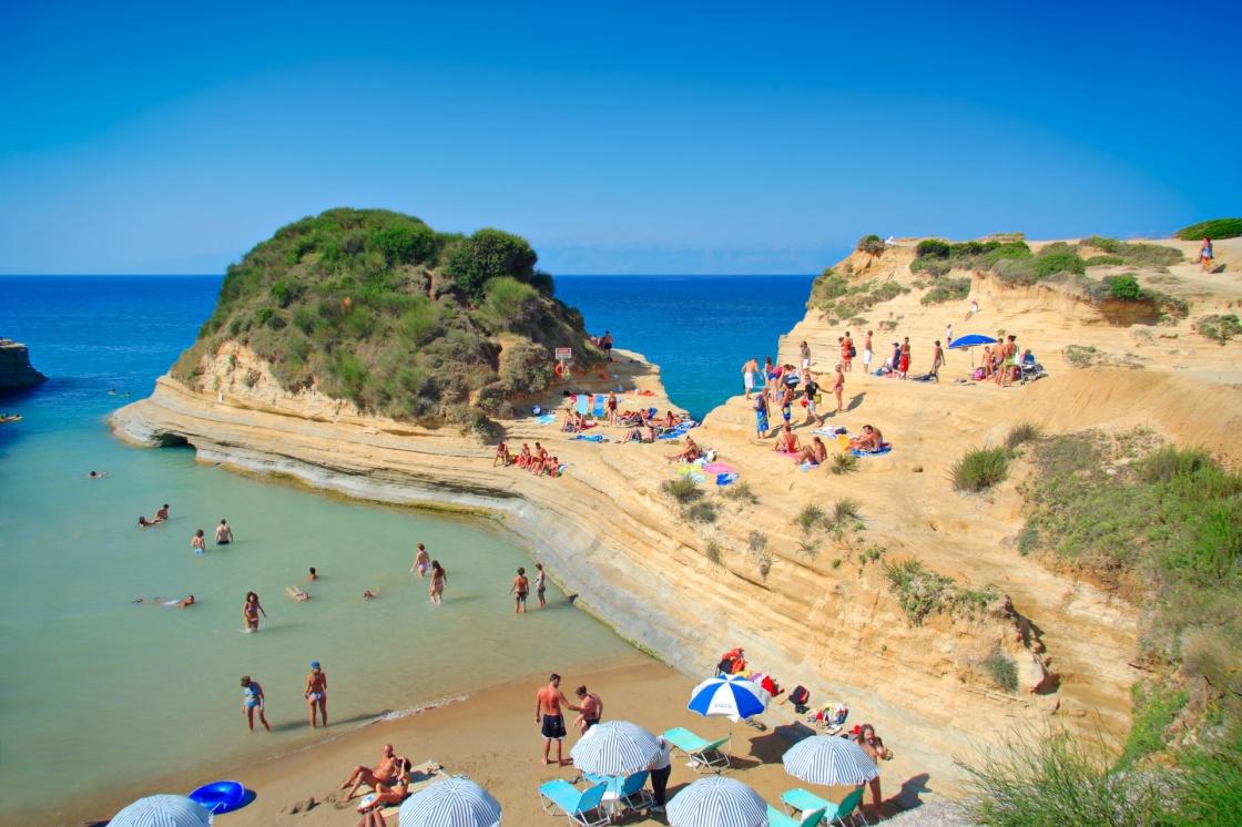 'People at the Canal d’ amour beach on Corfu island, Greece' - Corfu