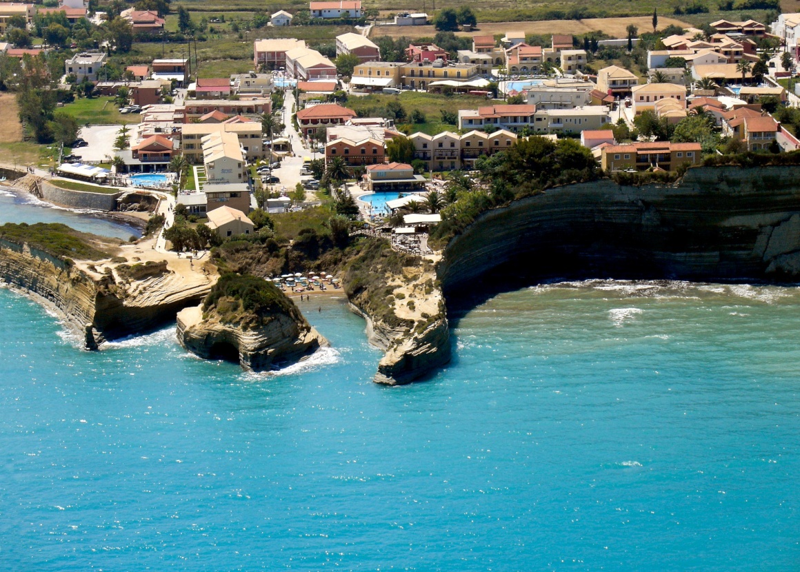 '"Canal d'amour" Sidari Corfu, aerial.' - Corfu