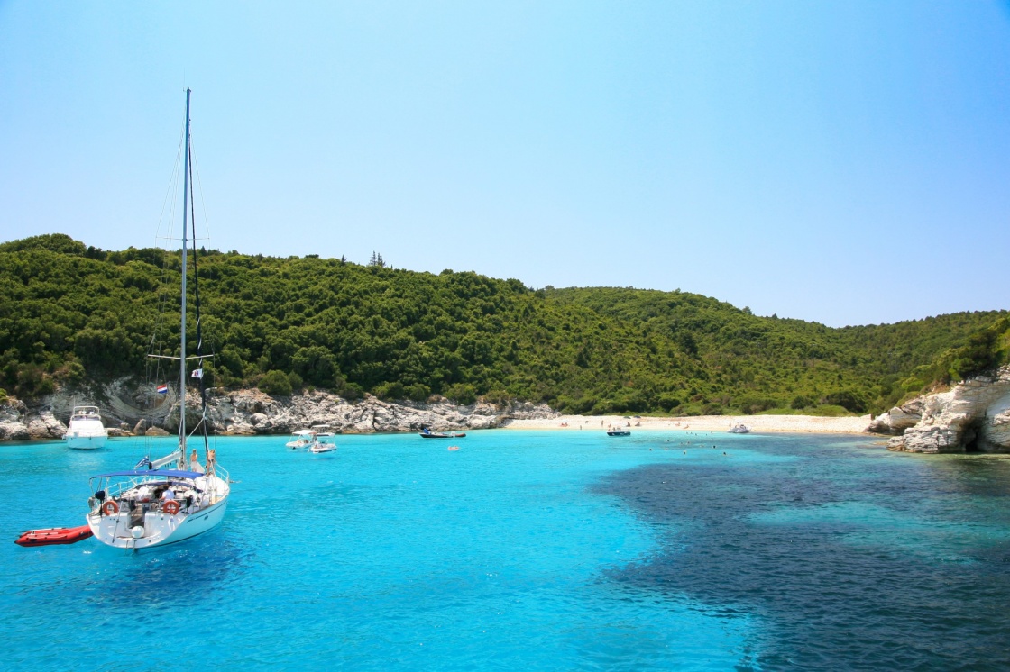 'Yacht in the bay. Corfu. Greece.' - Corfu